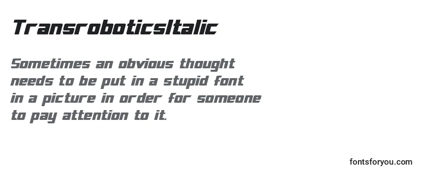 TransroboticsItalic Font