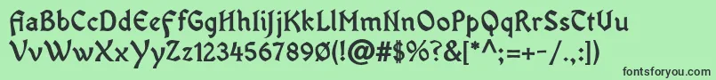 OldaniaadfstdBold-Schriftart – Schwarze Schriften auf grünem Hintergrund