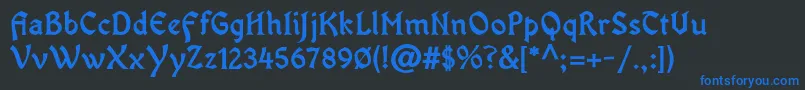 OldaniaadfstdBold Font – Blue Fonts on Black Background