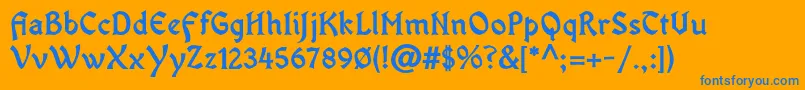 フォントOldaniaadfstdBold – オレンジの背景に青い文字