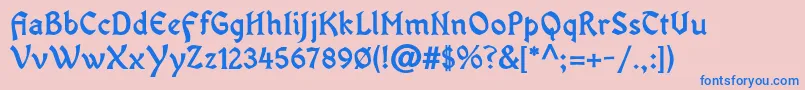 OldaniaadfstdBold Font – Blue Fonts on Pink Background