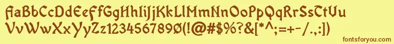 OldaniaadfstdBold-Schriftart – Braune Schriften auf gelbem Hintergrund