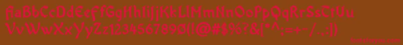 フォントOldaniaadfstdBold – 赤い文字が茶色の背景にあります。