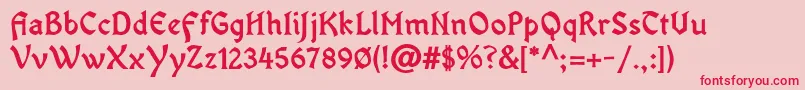 OldaniaadfstdBold-Schriftart – Rote Schriften auf rosa Hintergrund