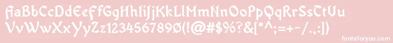 OldaniaadfstdBold-Schriftart – Weiße Schriften auf rosa Hintergrund