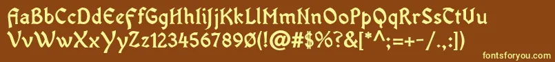 OldaniaadfstdBold Font – Yellow Fonts on Brown Background