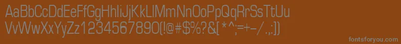 フォントEurope70n – 茶色の背景に灰色の文字