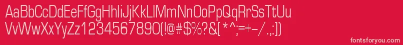 Europe70n Font – Pink Fonts on Red Background