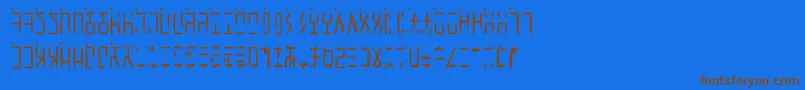AncientGWritten-Schriftart – Braune Schriften auf blauem Hintergrund