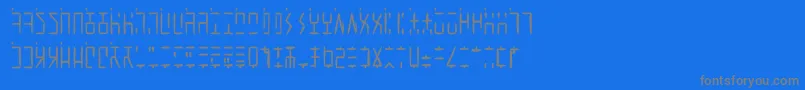 AncientGWritten-fontti – harmaat kirjasimet sinisellä taustalla