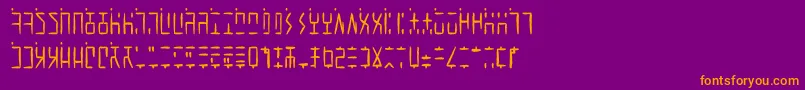 フォントAncientGWritten – 紫色の背景にオレンジのフォント