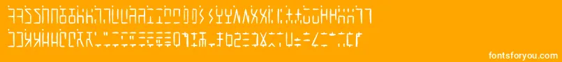 AncientGWritten-fontti – valkoiset fontit oranssilla taustalla