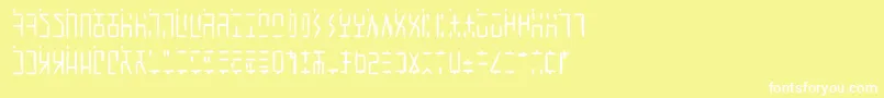 AncientGWritten-fontti – valkoiset fontit keltaisella taustalla