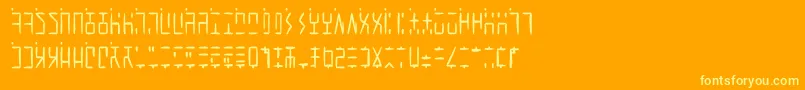 AncientGWritten-Schriftart – Gelbe Schriften auf orangefarbenem Hintergrund