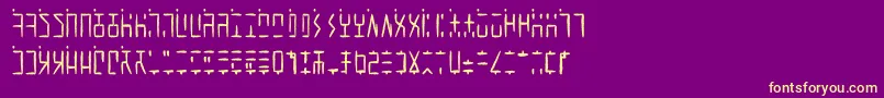 フォントAncientGWritten – 紫の背景に黄色のフォント