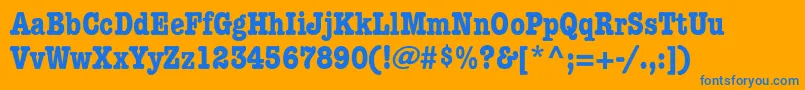 ItcAmericanTypewriterLtBoldCondensedAlternate-Schriftart – Blaue Schriften auf orangefarbenem Hintergrund
