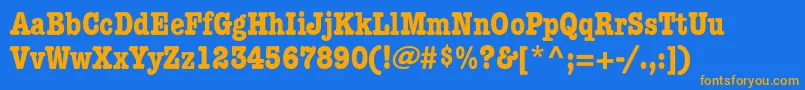 ItcAmericanTypewriterLtBoldCondensedAlternate-Schriftart – Orangefarbene Schriften auf blauem Hintergrund