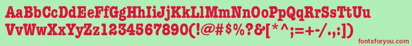 ItcAmericanTypewriterLtBoldCondensedAlternate Font – Red Fonts on Green Background