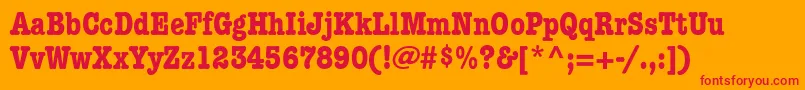 ItcAmericanTypewriterLtBoldCondensedAlternate Font – Red Fonts on Orange Background