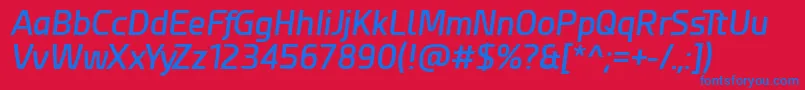 EsphimereSemiBoldItalic Font – Blue Fonts on Red Background