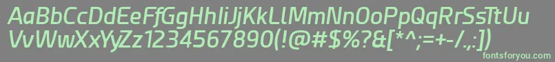 フォントEsphimereSemiBoldItalic – 灰色の背景に緑のフォント