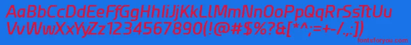 EsphimereSemiBoldItalic Font – Red Fonts on Blue Background