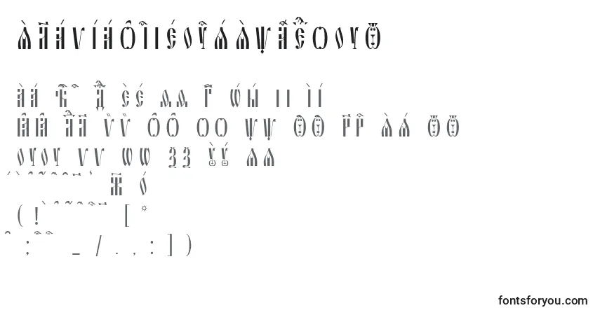A fonte SlavjanicIeucsSpacedout – alfabeto, números, caracteres especiais