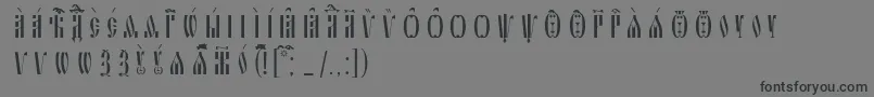Шрифт SlavjanicIeucsSpacedout – чёрные шрифты на сером фоне