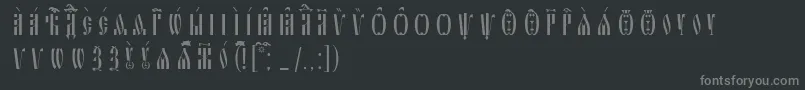 Шрифт SlavjanicIeucsSpacedout – серые шрифты на чёрном фоне