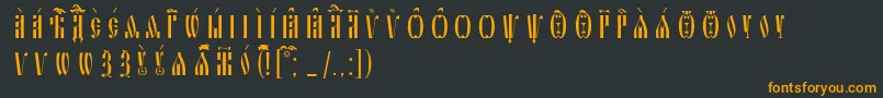 Шрифт SlavjanicIeucsSpacedout – оранжевые шрифты на чёрном фоне