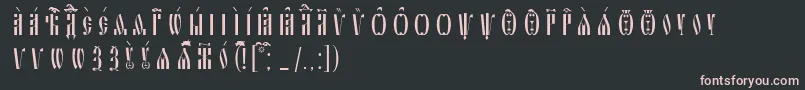 Шрифт SlavjanicIeucsSpacedout – розовые шрифты на чёрном фоне