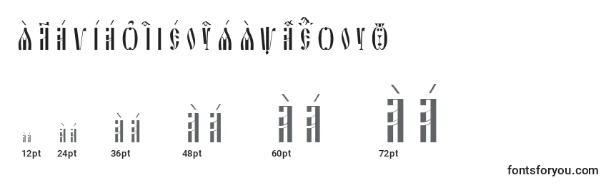 Размеры шрифта SlavjanicIeucsSpacedout
