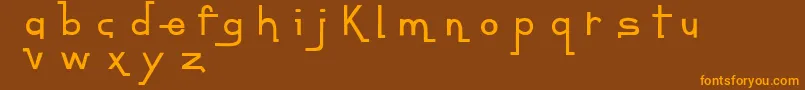 ContempoJungleMinuet-Schriftart – Orangefarbene Schriften auf braunem Hintergrund