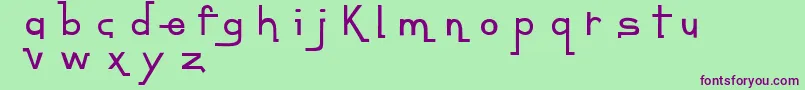 ContempoJungleMinuet-fontti – violetit fontit vihreällä taustalla