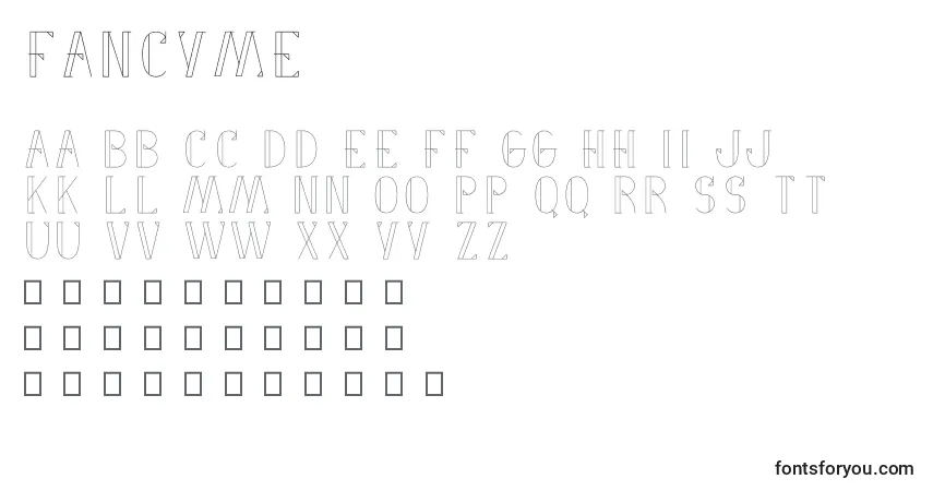 Fancyme-fontti – aakkoset, numerot, erikoismerkit