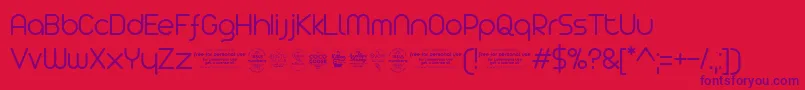 Arista2.0Lighttrial-Schriftart – Violette Schriften auf rotem Hintergrund