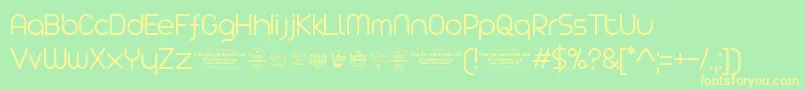 Arista2.0Lighttrial-Schriftart – Gelbe Schriften auf grünem Hintergrund