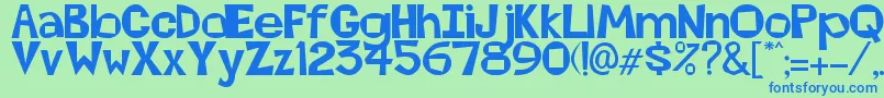 フォントAbierta – 青い文字は緑の背景です。