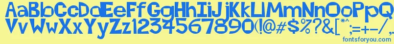 Abierta Font – Blue Fonts on Yellow Background