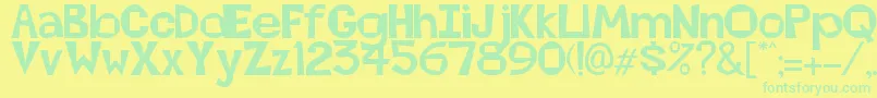 Abierta Font – Green Fonts on Yellow Background