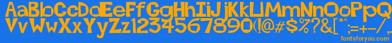 Abierta Font – Orange Fonts on Blue Background