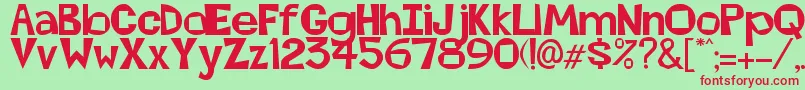 Abierta Font – Red Fonts on Green Background