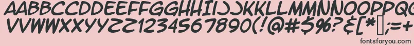Fonte LetteromaticItalic – fontes pretas em um fundo rosa