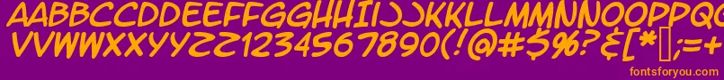 LetteromaticItalic Font – Orange Fonts on Purple Background