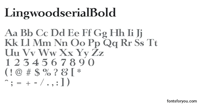LingwoodserialBoldフォント–アルファベット、数字、特殊文字