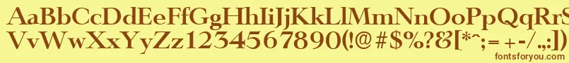 LingwoodserialBold Font – Brown Fonts on Yellow Background