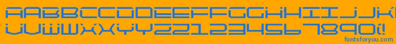 Qtech Font – Blue Fonts on Orange Background