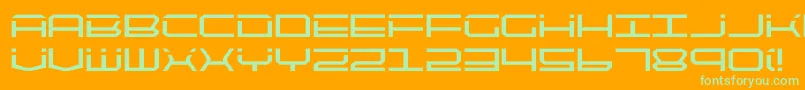 Qtech Font – Green Fonts on Orange Background