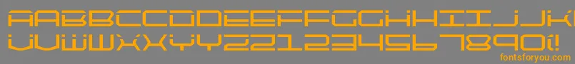 Qtech Font – Orange Fonts on Gray Background