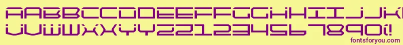 Qtech Font – Purple Fonts on Yellow Background